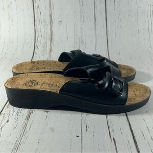 Elis Roza Women’s Buckle Sandals Slides Black Size EU 40 US 10